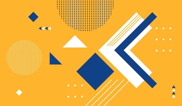 Ilustración de vector de fondo geométrico abstracto azul y amarillo