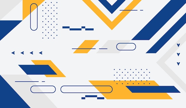 Ilustración de vector de fondo geométrico abstracto azul y amarillo