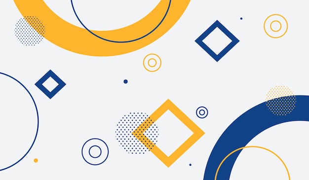 Ilustración de vector de fondo geométrico abstracto azul y amarillo