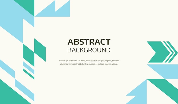 Ilustración de vector de fondo geométrico abstracto azul y verde lindo color Vector Premium