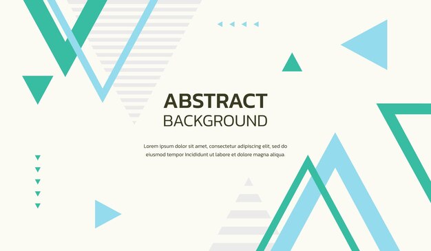 Ilustración de vector de fondo geométrico abstracto azul y verde lindo color Vector Premium