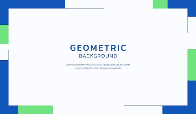 Ilustración de vector de fondo geométrico abstracto azul y verde Vector Premium