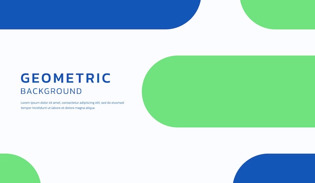 Ilustración de vector de fondo geométrico abstracto azul y verde Vector Premium