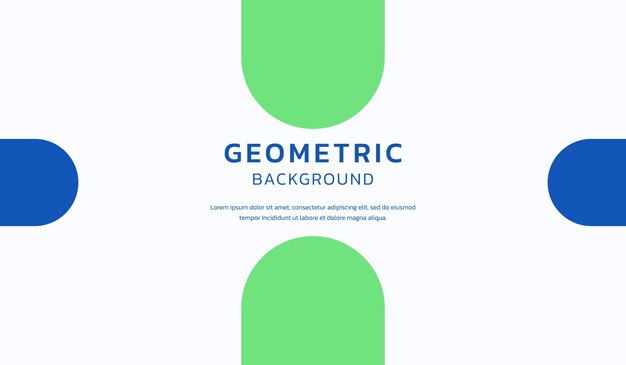 Ilustración de vector de fondo geométrico abstracto azul y verde Vector Premium