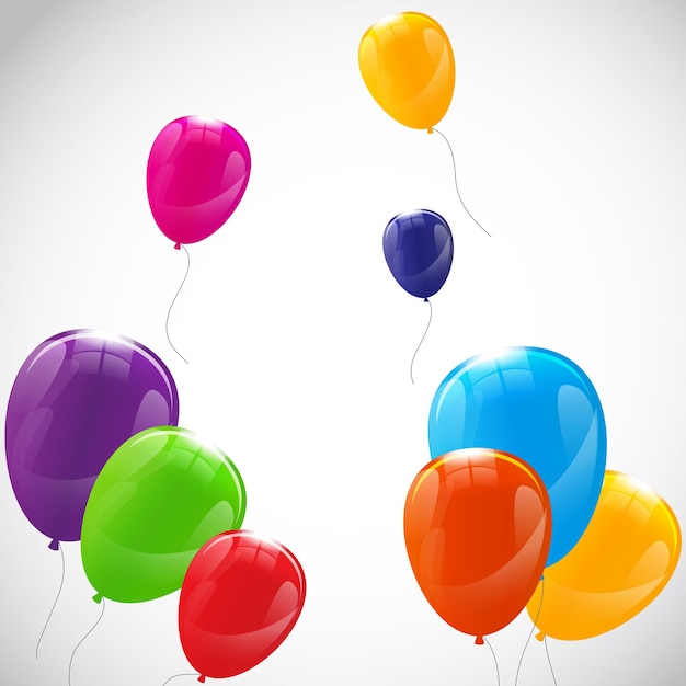 Ilustración de Vector de fondo de globos brillantes de color