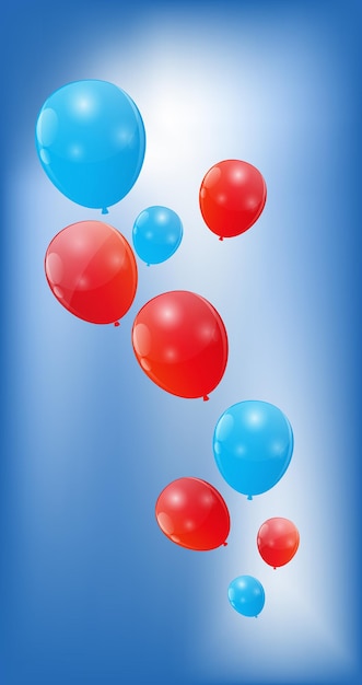 Ilustración de vector de fondo de globos brillantes de color