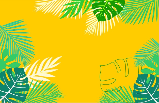 Ilustración de vector de fondo de hojas tropicales