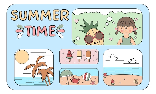 Ilustración de vector de fondo de horario de verano