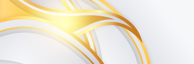 Ilustración de vector de fondo de líneas de oro blanco moderno abstracto