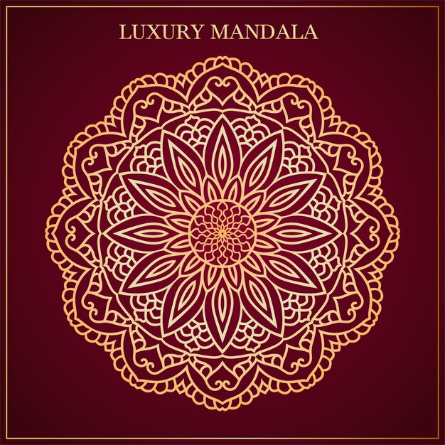 Ilustración de Vector de fondo de lujo de Mandala