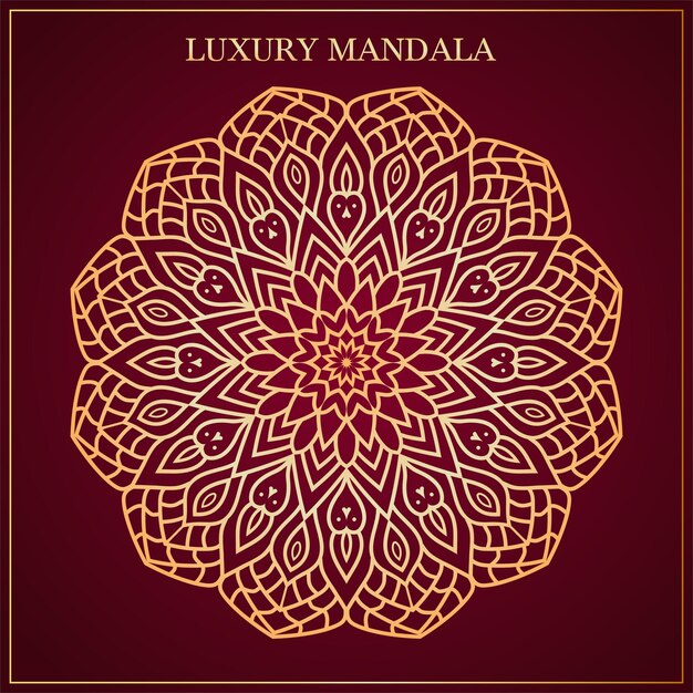 Ilustración de Vector de fondo de lujo de Mandala