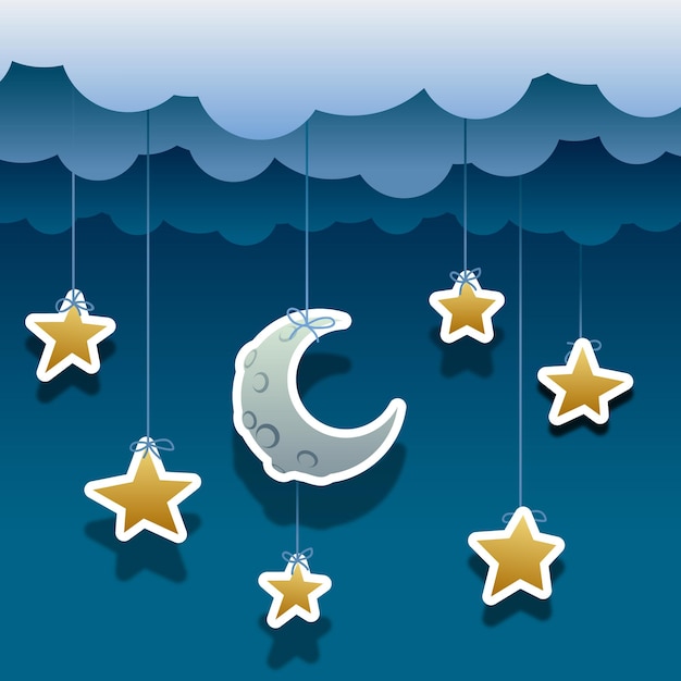 ilustración de vector de fondo de noche de papel