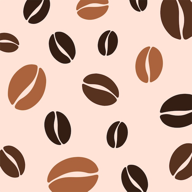 Ilustración de vector de fondo de patrón de granos de café