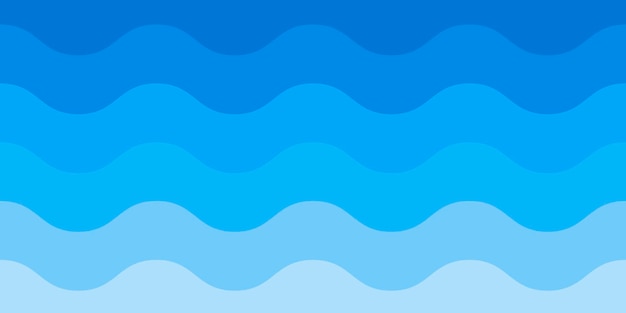 Ilustración de Vector de fondo de patrón de mar de onda azul