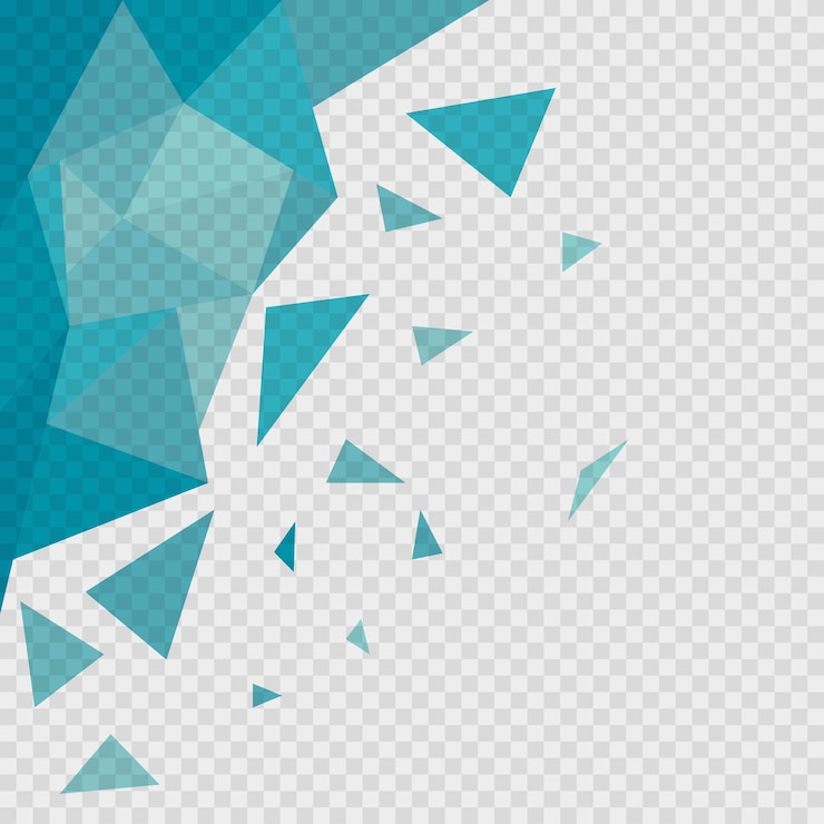 Vector ilustración de vector de fondo de polígonos triangulares transparentes azules