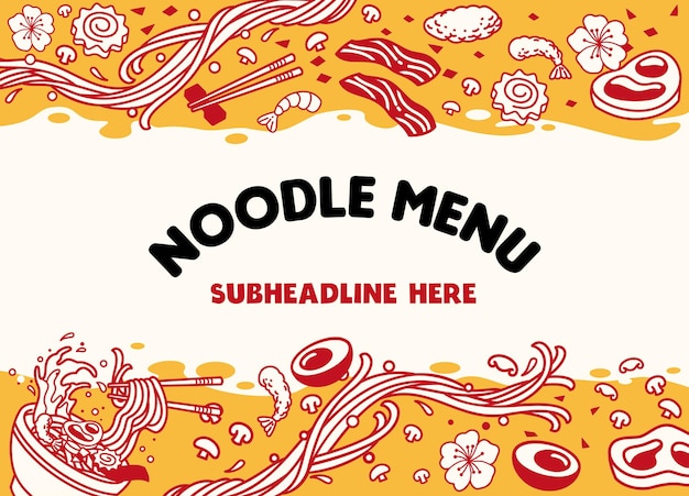 Ilustración de vector de fondo de restaurante de ramen japonés