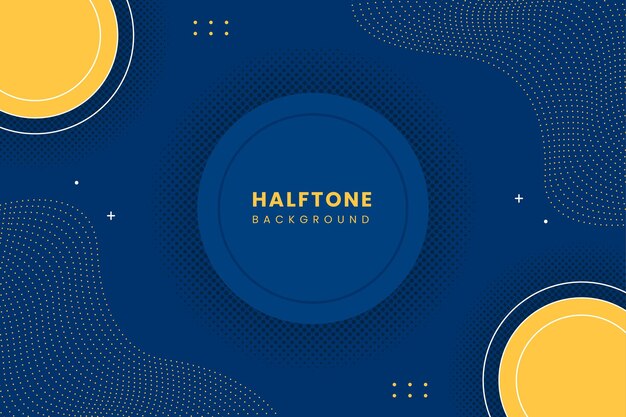 Ilustración de Vector de fondo de semitono de círculo azul