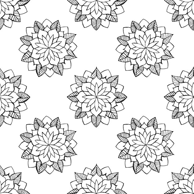 Ilustración de Vector de fondo transparente de flor blanco y negro