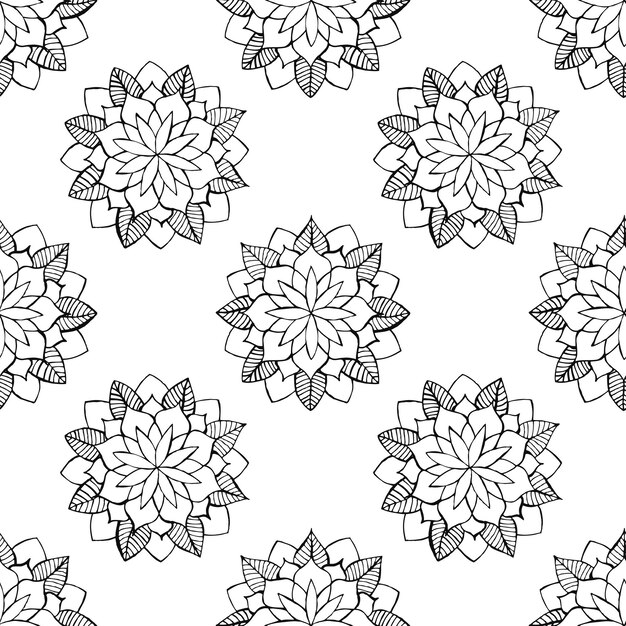 Ilustración de vector de fondo transparente de flor blanco y negro