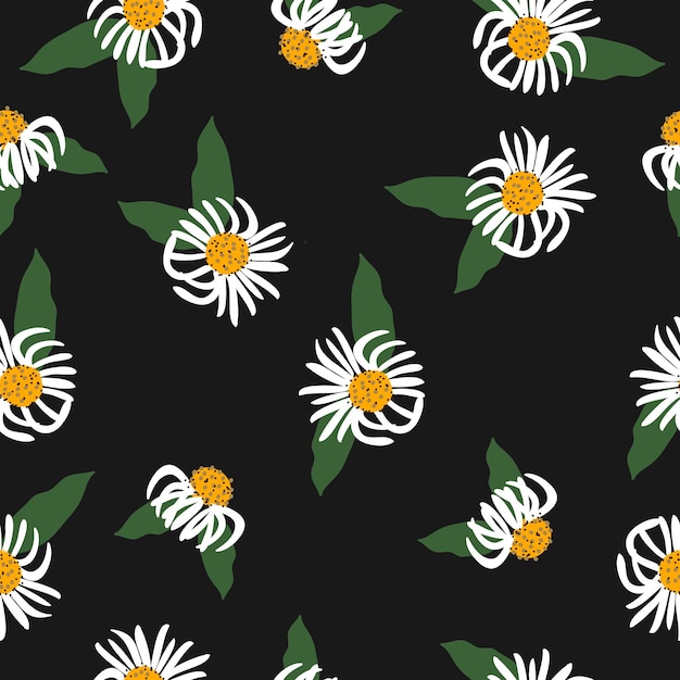 Ilustración de vector de fondo transparente de patrón floral vintage dibujado a mano lindo para fashionfabric