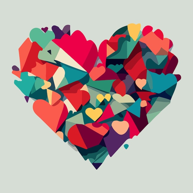 Ilustración de vector de forma de amor plano de día de San Valentín abstracto