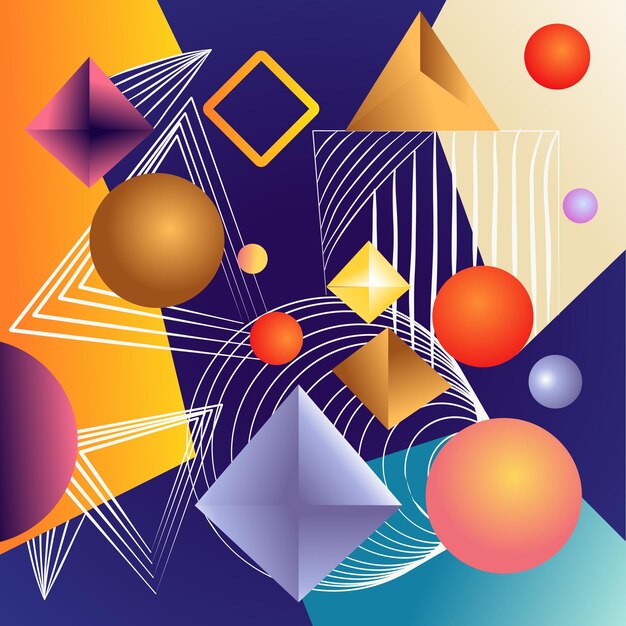 Ilustración de vector de forma geométrica diferente abstracto