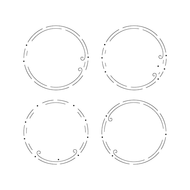 Ilustración del vector de forma de la plantilla de marco de círculo abstracto