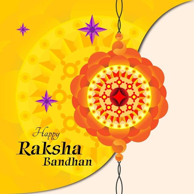 Ilustración de vector de forma de pulsera para celebrar Happy raksha bandhan festivaljpg