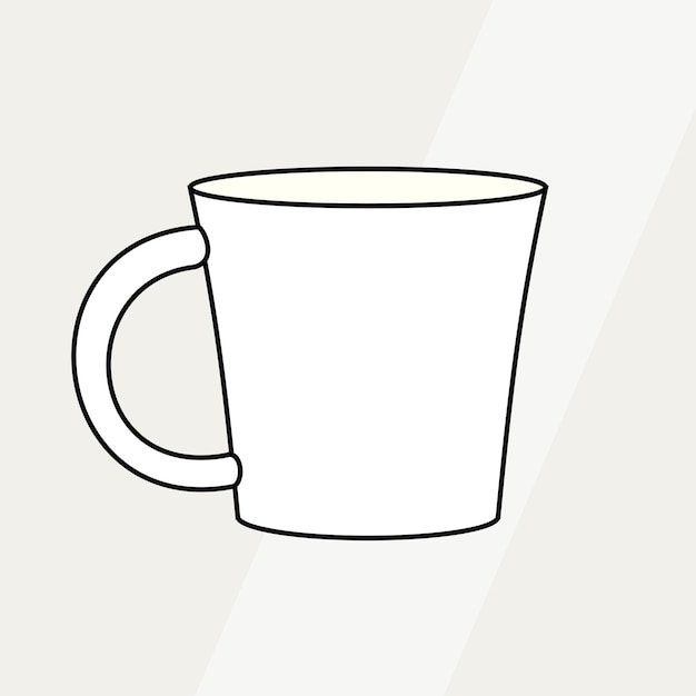 Ilustración de vector de forma simple de taza de té. ilustración de línea vectorial aislada taza logo icono café menú banner flayer. cafetería con el logotipo de la taza de té. silueta taza de té taza de café demitasse fondo aislado