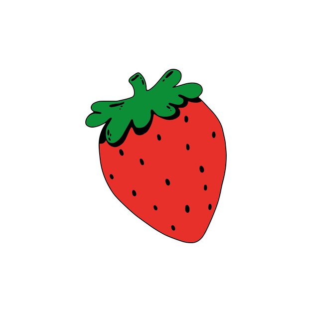 Ilustración de vector de fresa sobre fondo blanco Adecuado para el diseño de contenido de alimentos y vegetales
