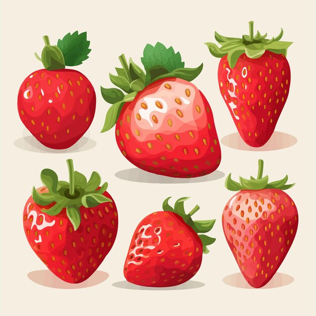 Vector una ilustración de vector de fresa vibrante perfecta para agregar un toque de color a su obra de arte