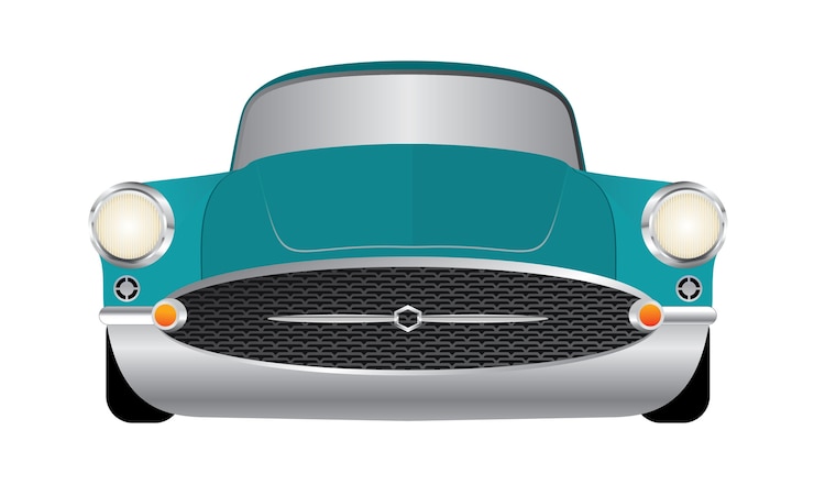 Vector ilustración de vector frontal de coche retro