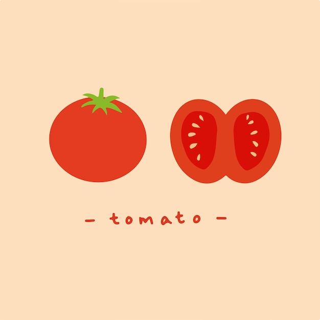Ilustración de vector de fruta de diseño de símbolo de tomate rojo
