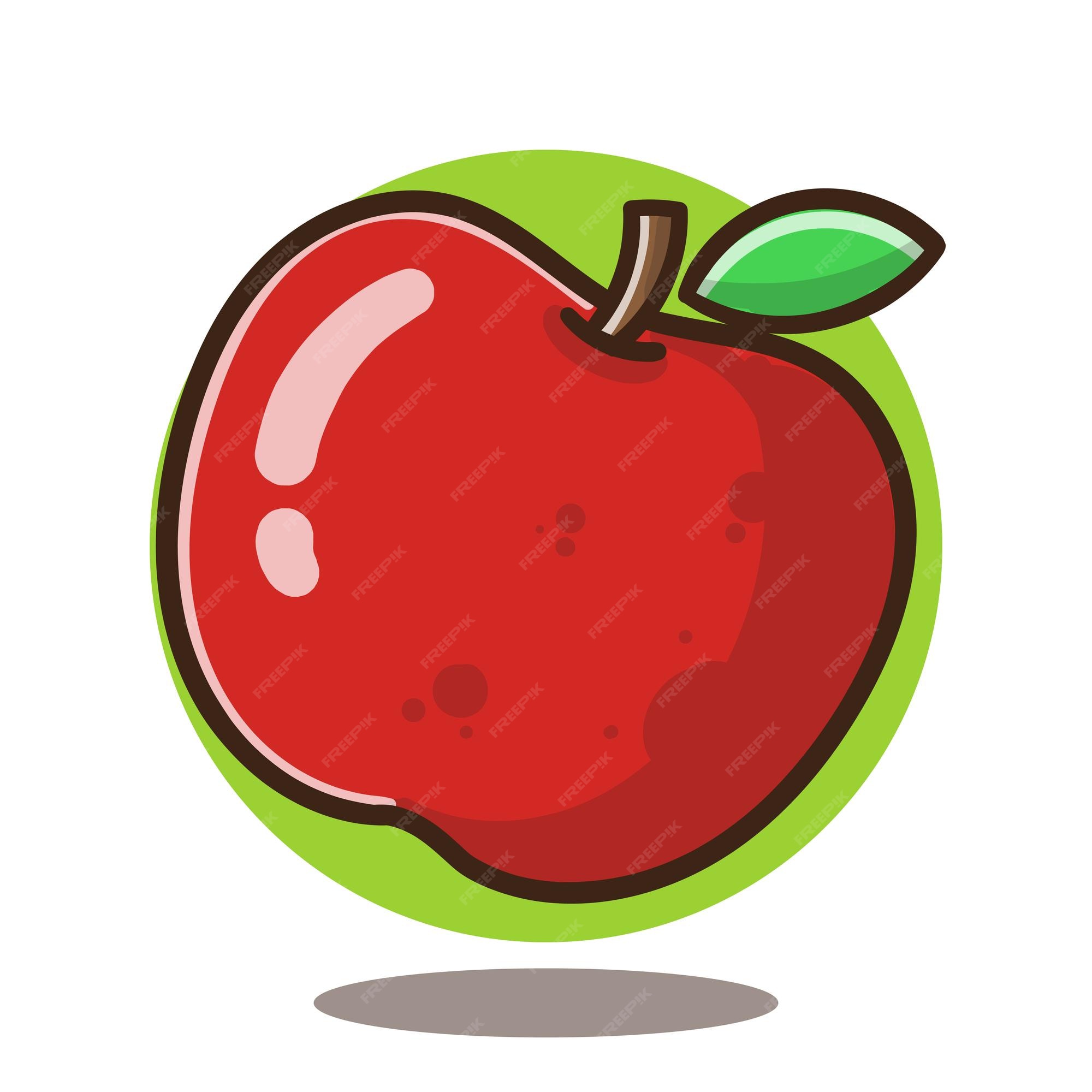 Ilustración de vector de fruta de manzana de dibujos animados bueno para  pegatina, educación. | Vector Premium