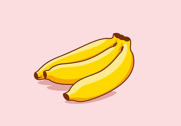 Ilustración de vector de fruta de plátano fresco amarillo