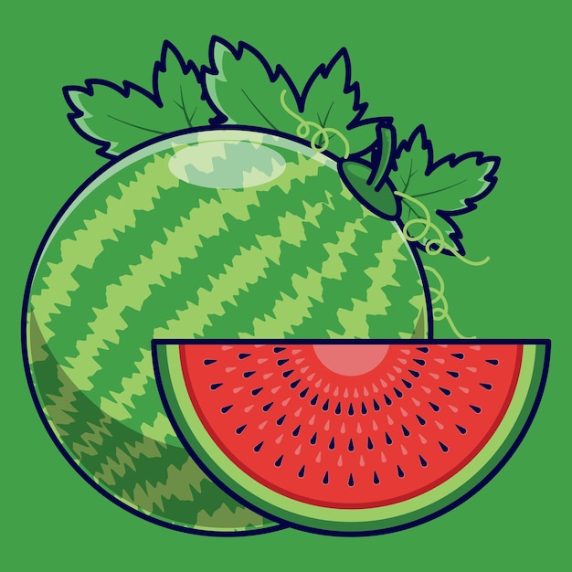 Ilustración de vector de fruta de sandía