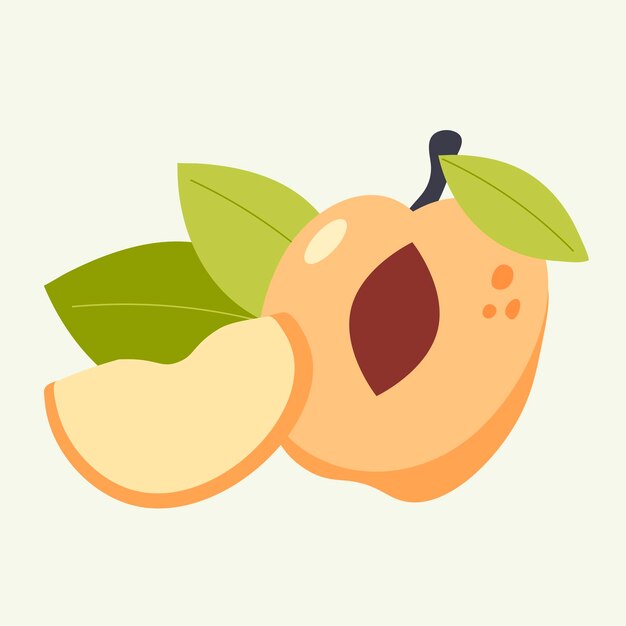 Ilustración de vector de fruta sobre fondo beige Frutas dibujadas a mano en colores brillantes Cartel fresco