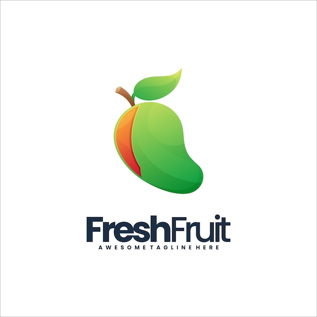 Vector ilustración vector frutas frescas gradiente estilo de logotipo colorido