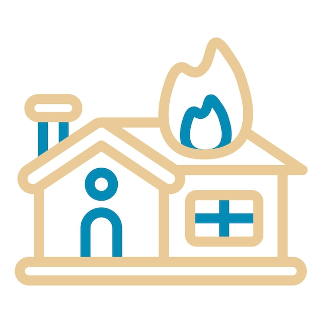 Ilustración del vector de fuego de la casa
