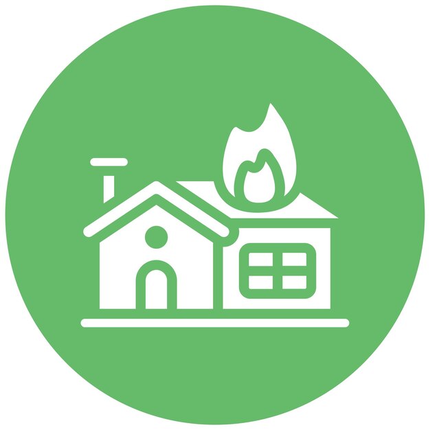 Ilustración del vector de fuego de la casa