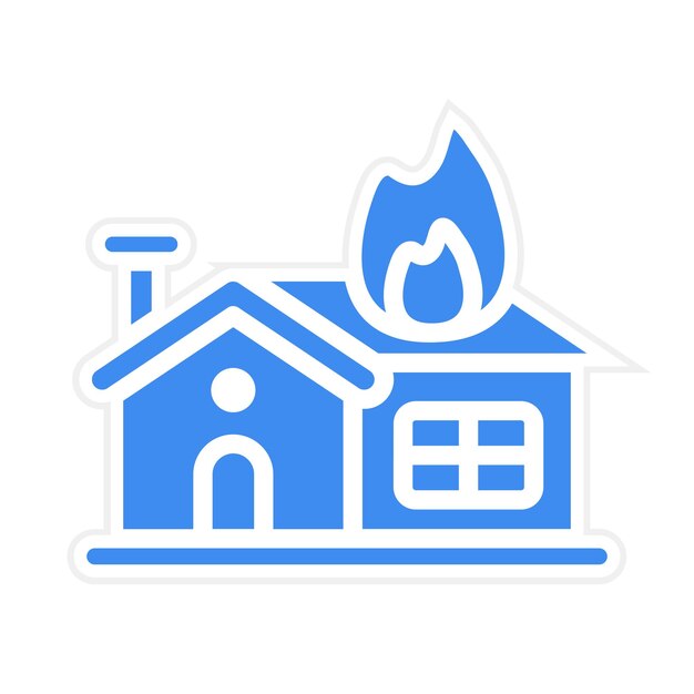 Ilustración del vector de fuego de la casa