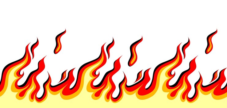 Vector ilustración de vector de fuego transparente en un estilo plano
