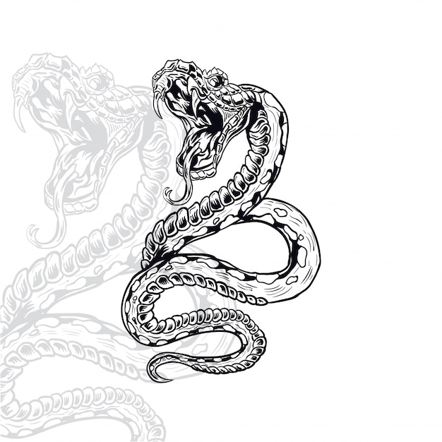 Vector ilustración de vector furioso de serpiente