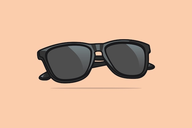 Ilustración de vector de gafas de sol negras brillantes de verano Concepto de icono de objeto de gafas de verano