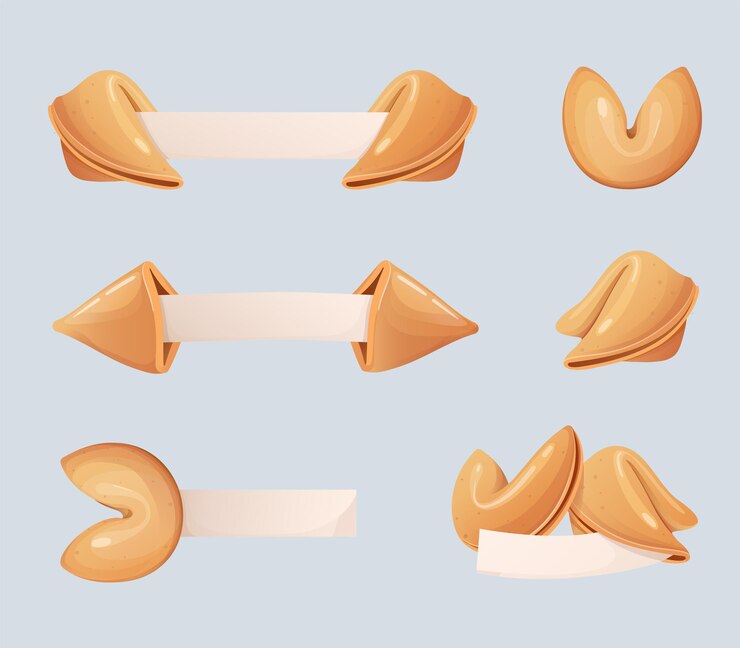 Vector ilustración de vector de galletas de la fortuna chinas en estilo de dibujos animados