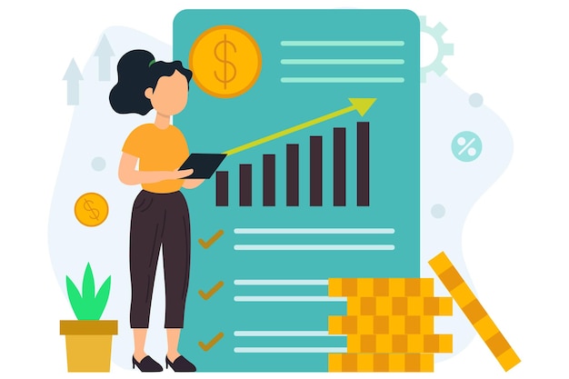 Ilustración del vector de ganancias Puede utilizarse para la contabilidad