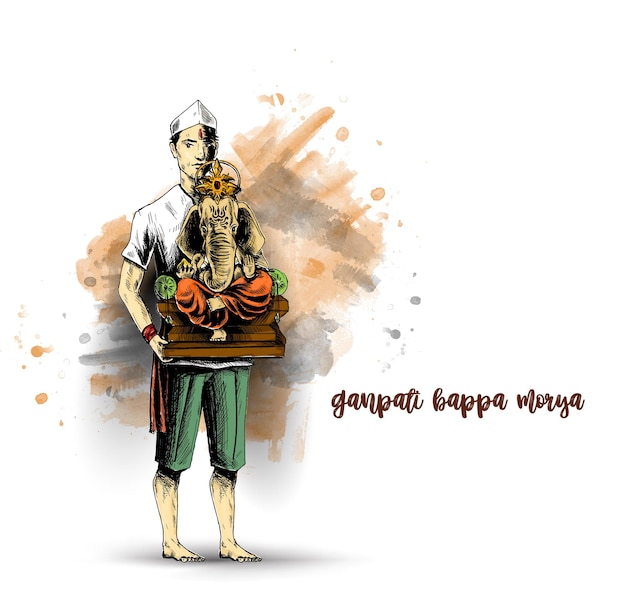 Ilustración de vector de Ganesh Chaturthi