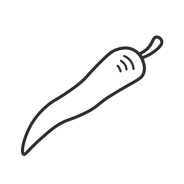 Ilustración de vector de garabato de arte de línea de ají