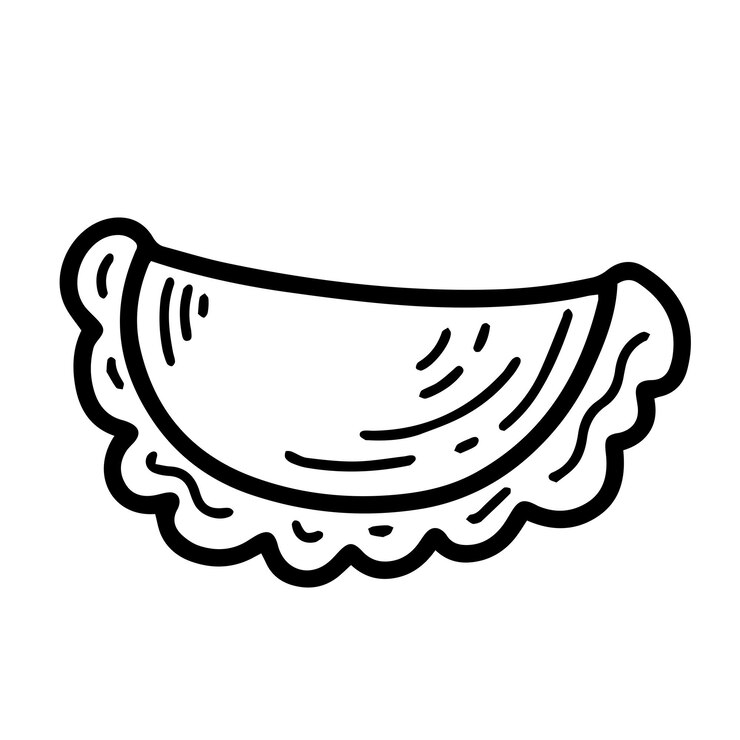 Vector ilustración de vector de garabato de empanada de cheburek