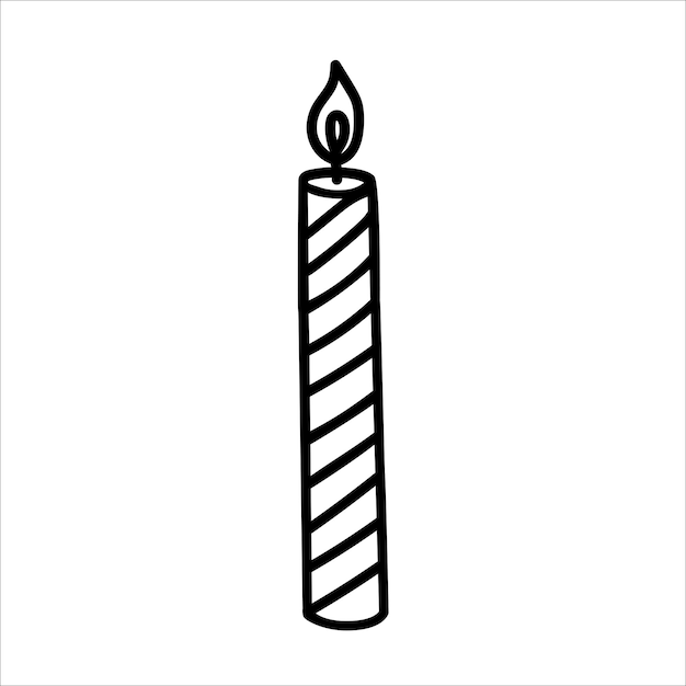 Ilustración de vector de garabato de vela aislado en blanco